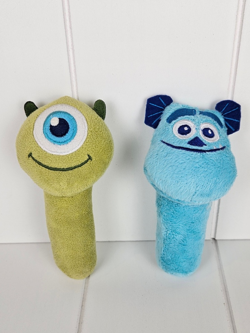 2 Pack Monsters, Inc. Plushie Rattle Toys